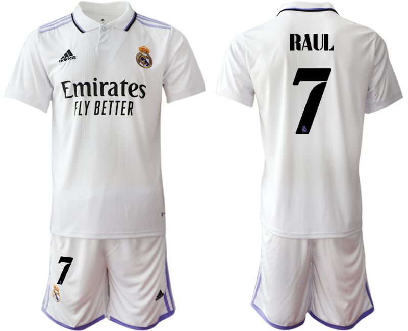 Men 2022-2023 Club Real Madrid home white 7 Soccer Jersey